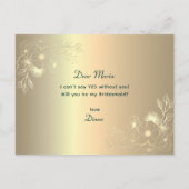 エレガントフローラ花嫁プロポーザル・カード インビテーションポストカード (裏面)