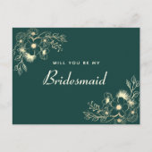 エレガントフローラ花嫁プロポーザル・カード インビテーションポストカード (正面)