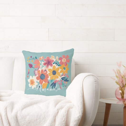 エレガントフローラ花装飾用クッション クッション (ソファ)