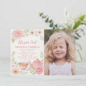 エレガントフローラ茶パーティー誕生日招待状 招待状 (スタンド正面)