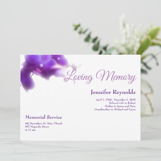 エレガントフローラ葬儀記念写真 案内状 (スタンド正面)