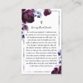 エレガントフローラ葬儀記念祈りの言葉フォトカード 名刺 (裏面)