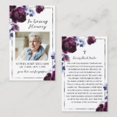 エレガントフローラ葬儀記念祈りの言葉フォトカード 名刺 (正面/裏面)