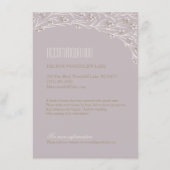 エレガントフローラ薄紫の結婚素朴な宿泊施設 エンクロージャーカード (正面)