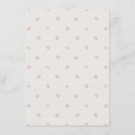 エレガントフローラ薄紫の結婚素朴な宿泊施設 エンクロージャーカード (裏面)