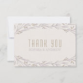 エレガントフローラ薄紫は結婚素朴な感謝していお前 サンキューカード (正面)
