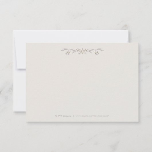 エレガントフローラ薄紫は結婚素朴な感謝していお前 サンキューカード (裏面)