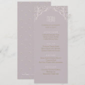 エレガントフローラ薄紫ラス結婚トメニュー メニュー (正面/裏面)
