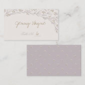 エレガントフローラ薄紫ラス結婚ト座席表 プレイスカード (正面/裏面)