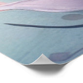 エレガントフローラ蝶ウォーター色アート ポスター (角)