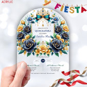 エレガントフローラ蝶キンセアニェラ澄ん アクリル招待状