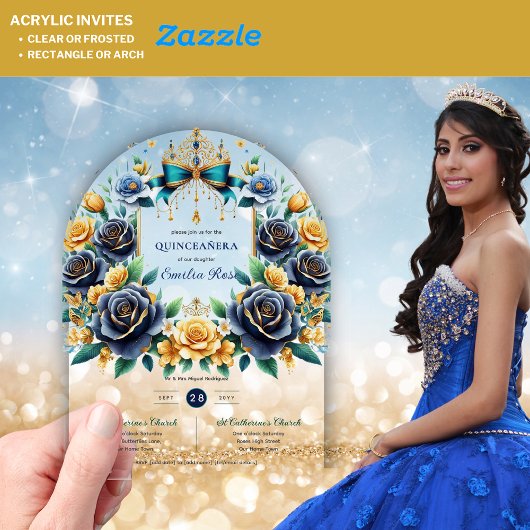 エレガントフローラ蝶キンセアニェラ澄ん アクリル招待状