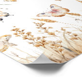 エレガントフローラ蝶ブライダルシャワー標識 ポスター (角)