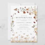 エレガントフローラ蝶ブライダルシャワー 招待状 (正面)