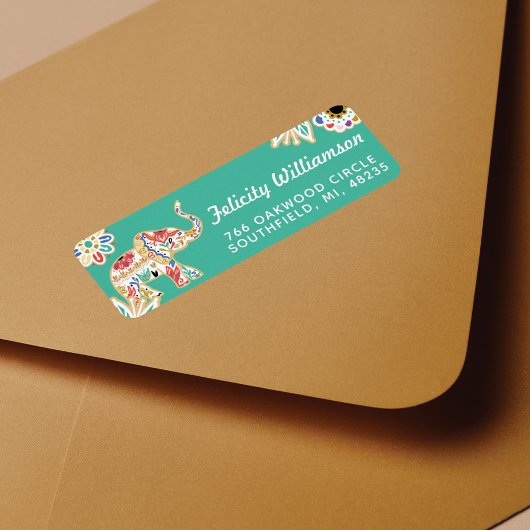 エレガントフローラ装飾華美象デザイン ラベル