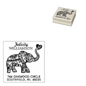 エレガントフローラ装飾華美象ハート ラバースタンプ (押印)