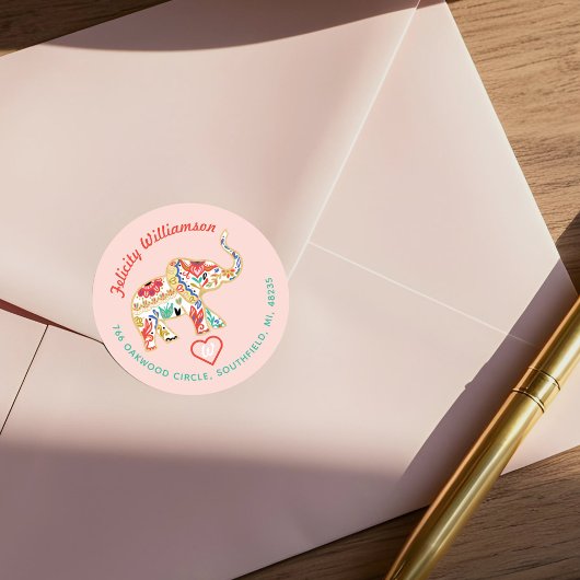 エレガントフローラ装飾華美象住所 ラウンドシール