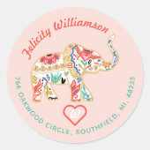 エレガントフローラ装飾華美象住所 ラウンドシール (正面)