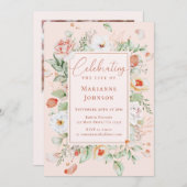 エレガントフローラ記念お祝い 招待状 (正面/裏面)
