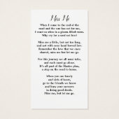 エレガントフローラ記念祈りの言葉カード写真葬儀 (裏面)