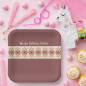 エレガントフローラ設計 ペーパープレート (パーティー)