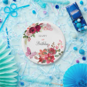 エレガントフローラ誕生会 ペーパープレート (パーティー)