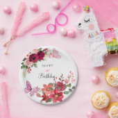 エレガントフローラ誕生会 ペーパープレート (パーティー)