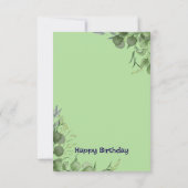 エレガントフローラ誕生日カーパーソナライズされたド サンキューカード (裏面)