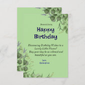 エレガントフローラ誕生日カーパーソナライズされたド サンキューカード (正面/裏面)