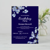 エレガントフローラ誕生日パーティーの招待 箔招待状 (立ち正面)