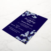 エレガントフローラ誕生日パーティーの招待 箔招待状 (回転した状態)