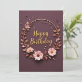 エレガントフローラ誕生日リースカード (スタンド正面)