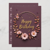 エレガントフローラ誕生日リースカード (正面/裏面)