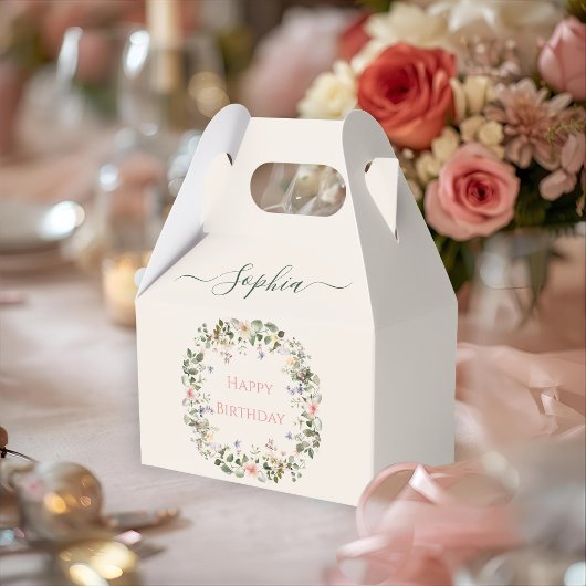 エレガントフローラ誕生日-カスタムパーティーの好意ボックス フェイバーボックス