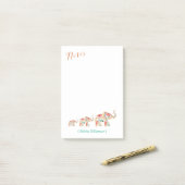 エレガントフローラ象華美象模様 ポストイット (デスク上)