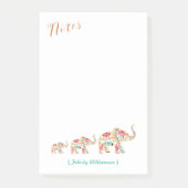 エレガントフローラ象華美象模様 ポストイット (正面)