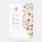 エレガントフローラ赤ちゃんシャワーアクリル標識 アクリルサイン (傾斜)