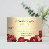 エレガントフローラ赤と金ゴールド 出欠カード (スタンド正面)