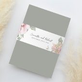 エレガントフローラ赤面ピンクの水色 招待状ベリーバンド