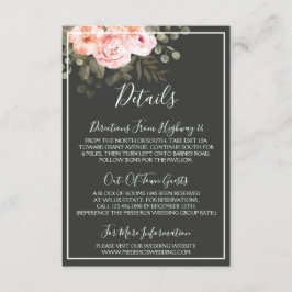 エレガントフローラ赤面ピンクの詳細/方向 エンクロージャーカード