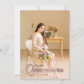 エレガントフローラ赤面ピンクフォトキンセアニェラインヴィタ 招待状 (裏面)