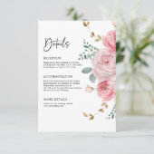 エレガントフローラ赤面ピンク庭園の結婚式詳細 エンクロージャーカード (スタンド正面)