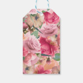 エレガントフローラ赤面ピンク金ゴールドバラ結婚ズ ギフトタグ (裏面)