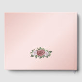 エレガントフローラ赤面ピンク金ゴールドブライダルシャワー ゲストブック (裏面)