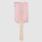 エレガントフローラ赤面ピンク金ゴールド結婚式 プログラム ハンドファン (裏面)