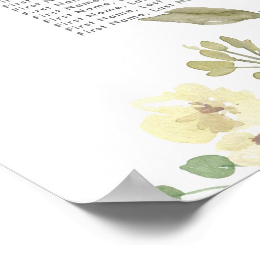 エレガントフローラ赤面ピ結婚ンクの座席表 ポスター (角)