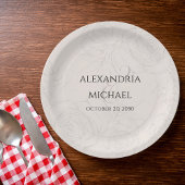 エレガントフローラ赤面書道台本シンプル ペーパープレート