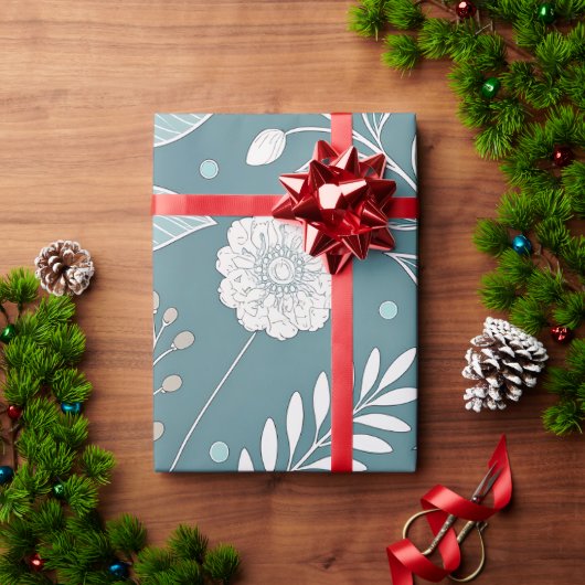 エレガントフローラ透過抽象芸術ギフト ラッピングペーパー (クリスマスギフト)