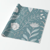 エレガントフローラ透過抽象芸術ギフト ラッピングペーパー (アンロールド)