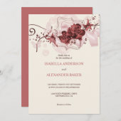 エレガントフローラ配結婚置 招待状 (正面/裏面)